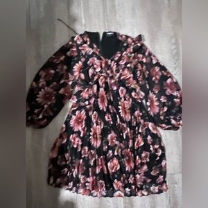 The Kooples Floral Print Pleated Mini Dress, size S